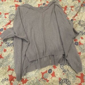 Margaret O’Leary purple/gray flowing, sac style v neck cotton sweater